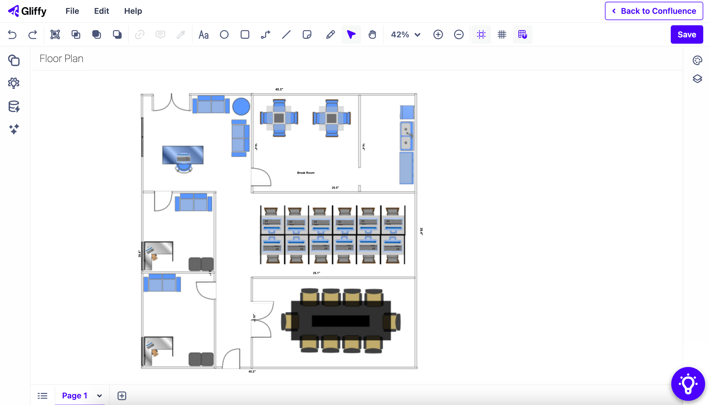 Floor Plan diagram Gliffy screenshot.