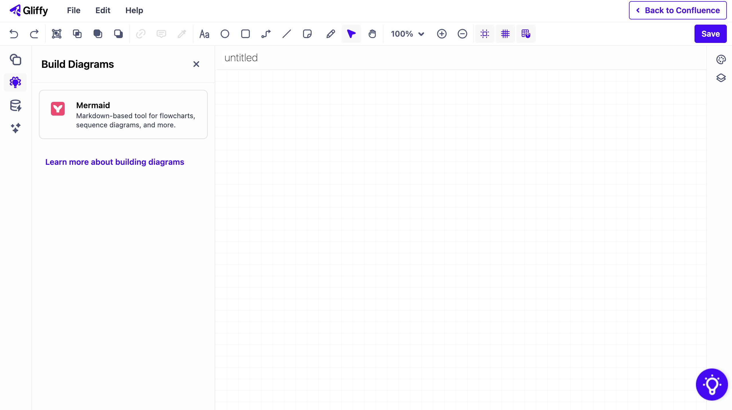 Where to find the Mermaid tool in Gliffy
